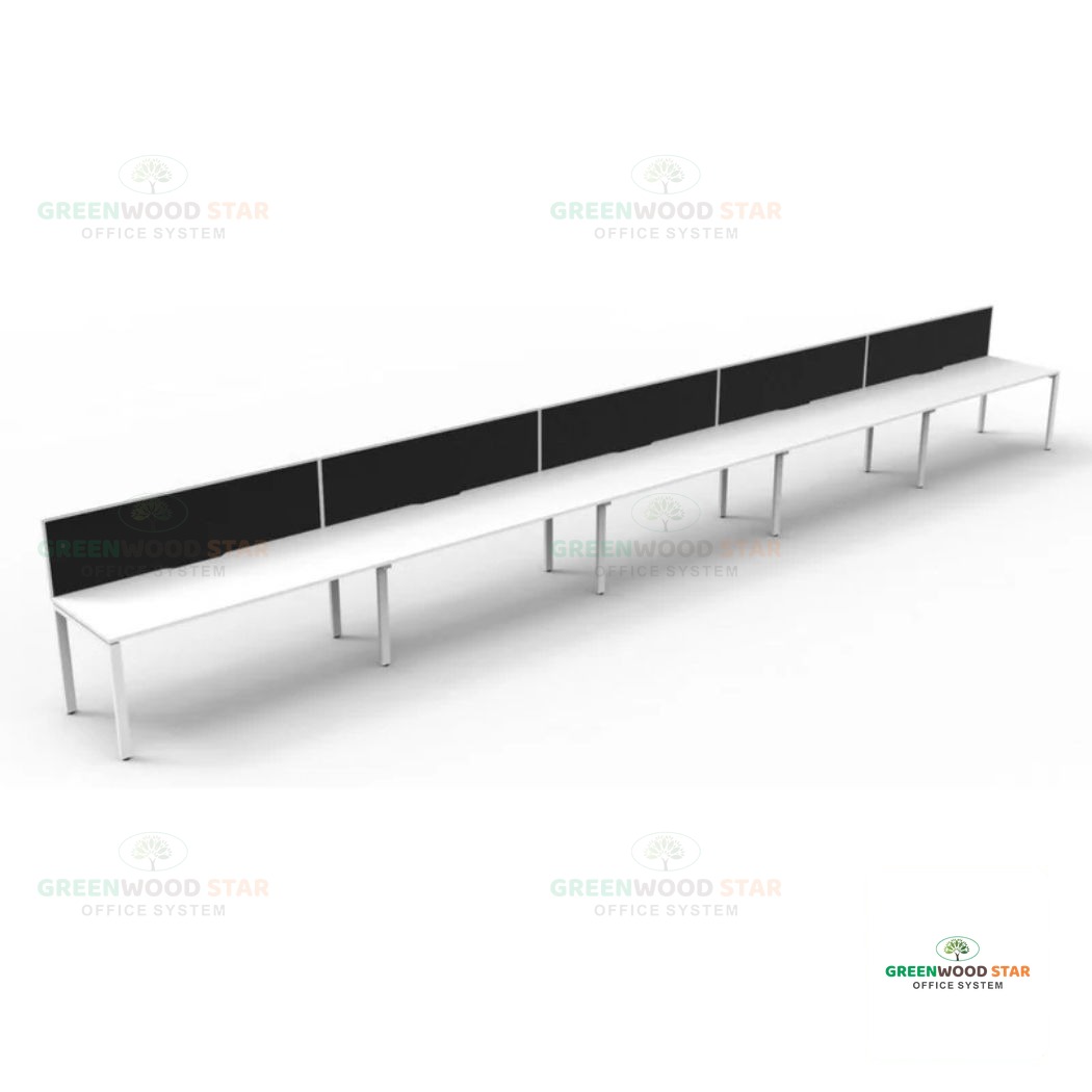 5 Person Single Sided Workstation – with Screen