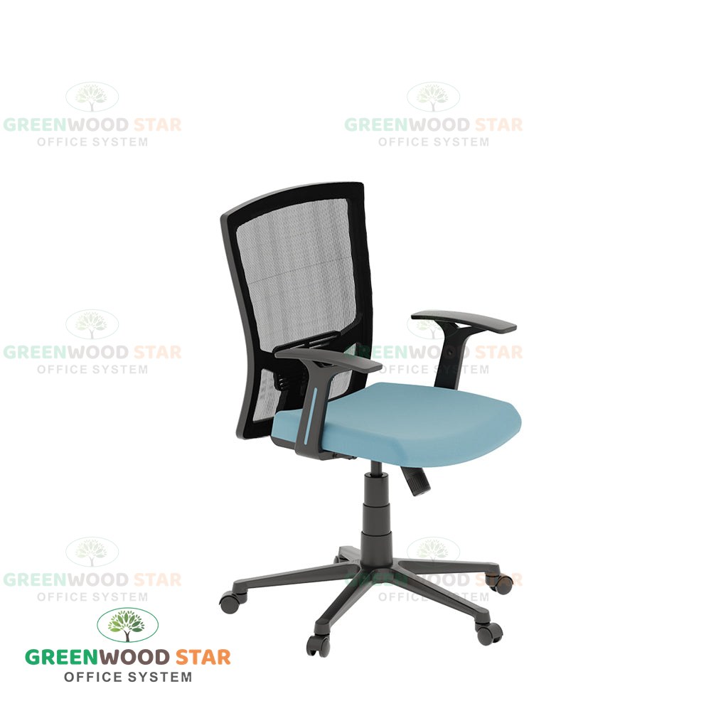 Task Office Chair – Mesh – Mid Back – Sky Blue
