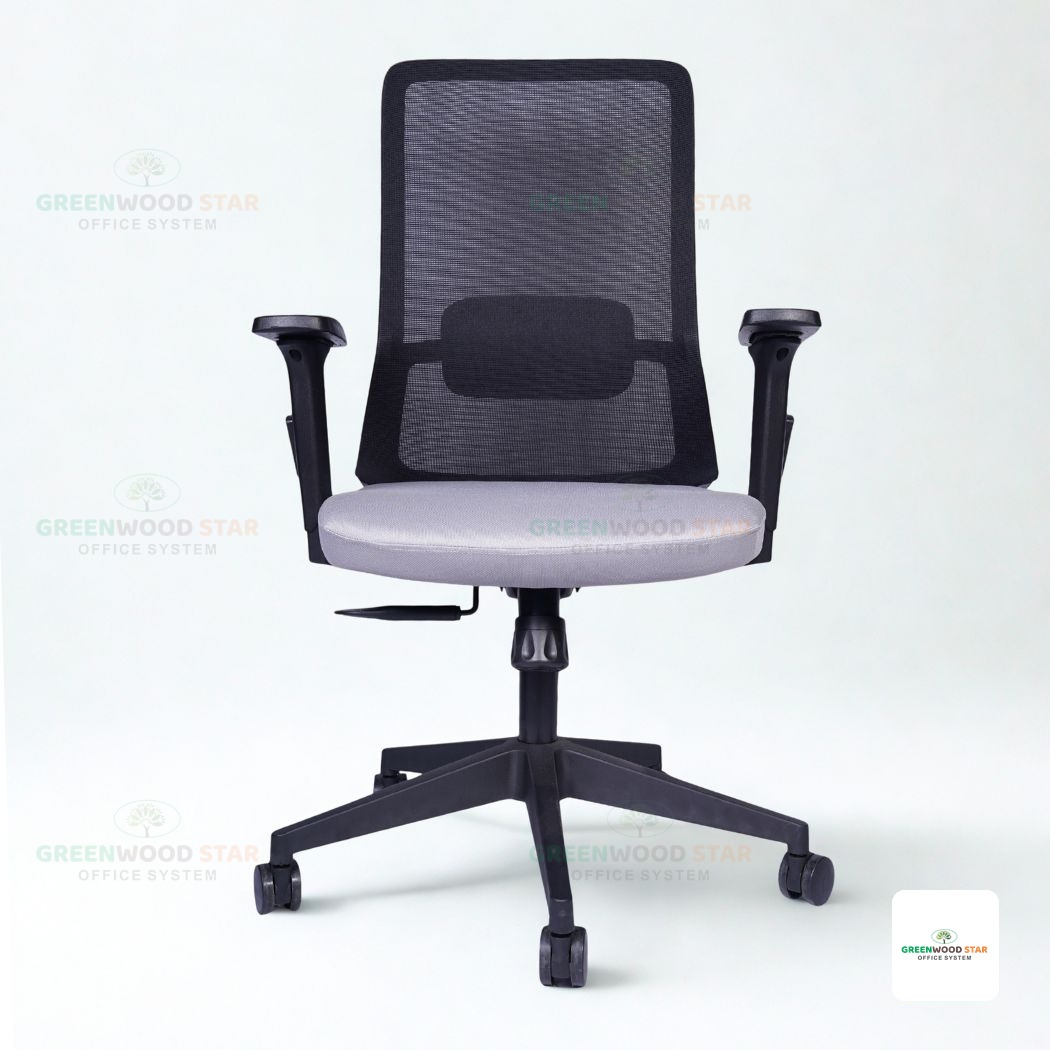 Mid Back Chair – Black with Grey
