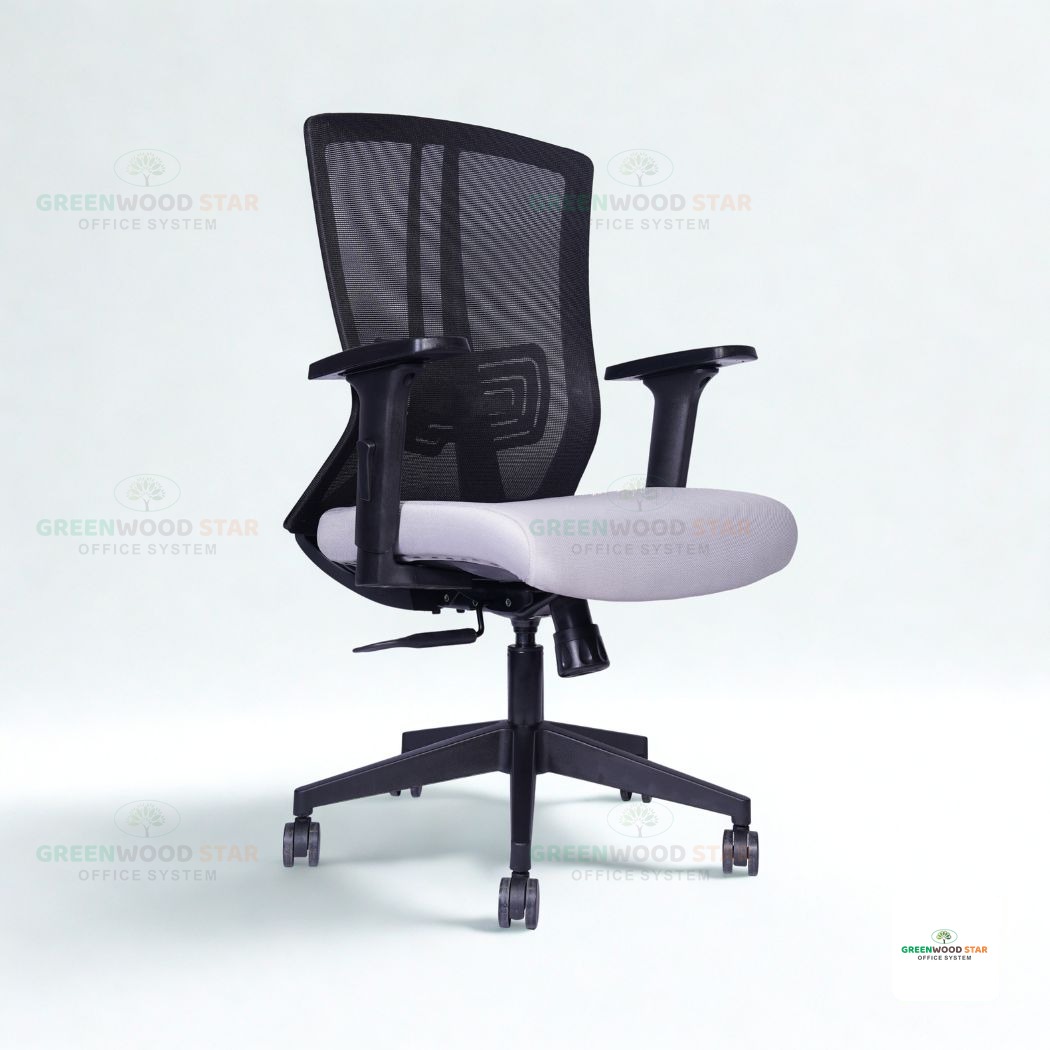 Mid Back Chair – Black with Grey